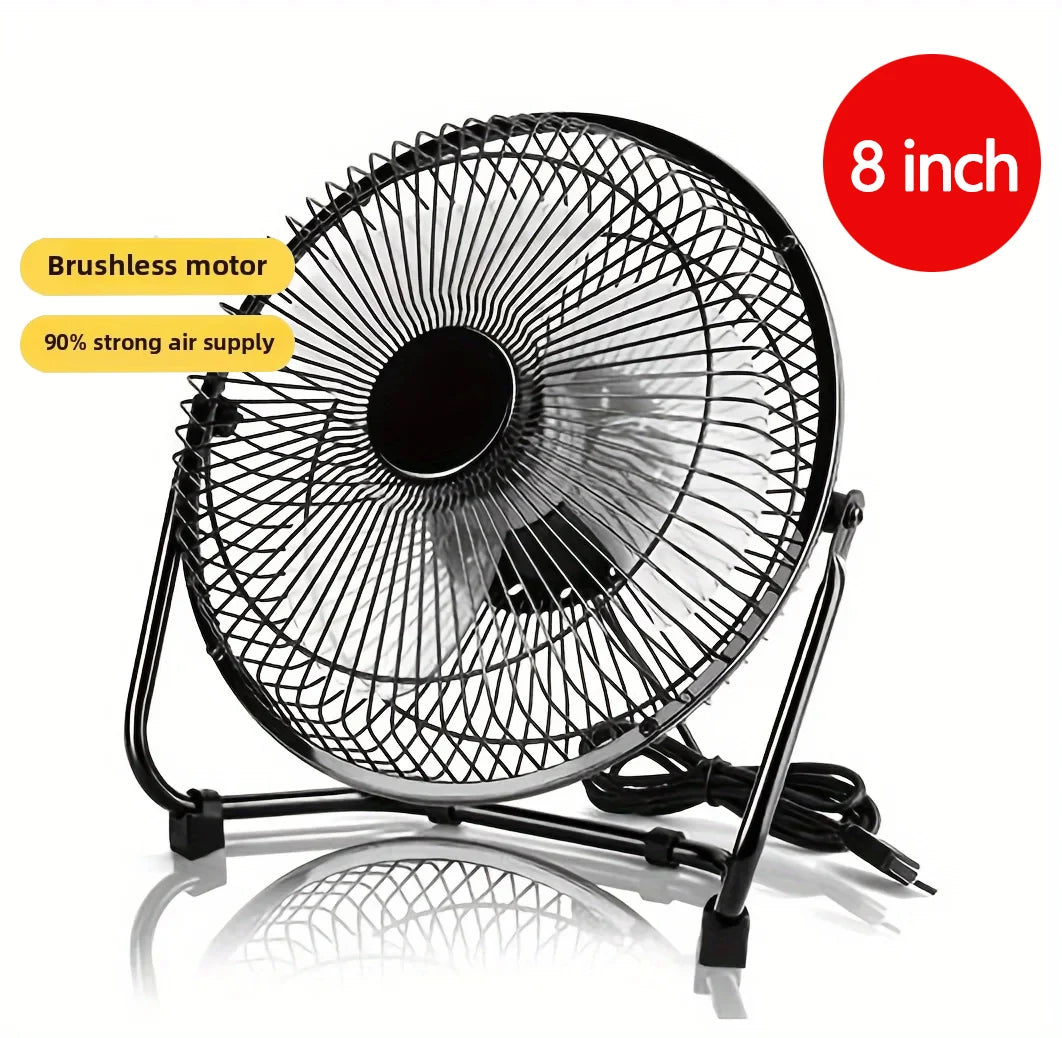 Ventilateur de bureau alimenté par USB 4/6/8 pouces 2 vitesses réglables 4 pales 360 ° Ventilateur électrique portatif de rotation pour l'ordinateur de bureau à domicile