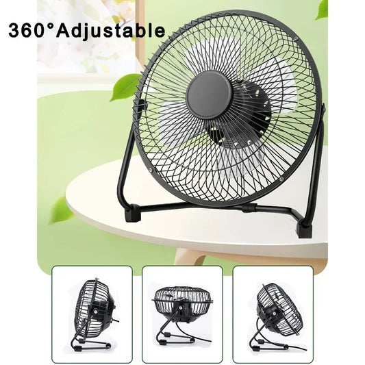 Ventilateur de bureau alimenté par USB 4/6/8 pouces 2 vitesses réglables 4 pales 360 ° Ventilateur électrique portatif de rotation pour l'ordinateur de bureau à domicile